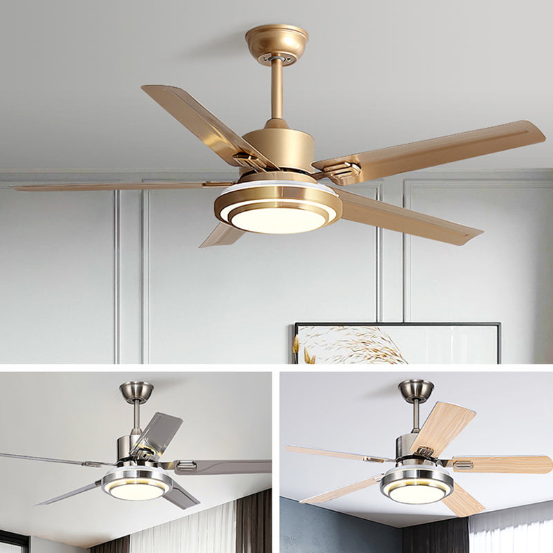 Fan Shape Metal Ceiling Fans Modern Style 1 Light Ceiling Mount Fan Fixture