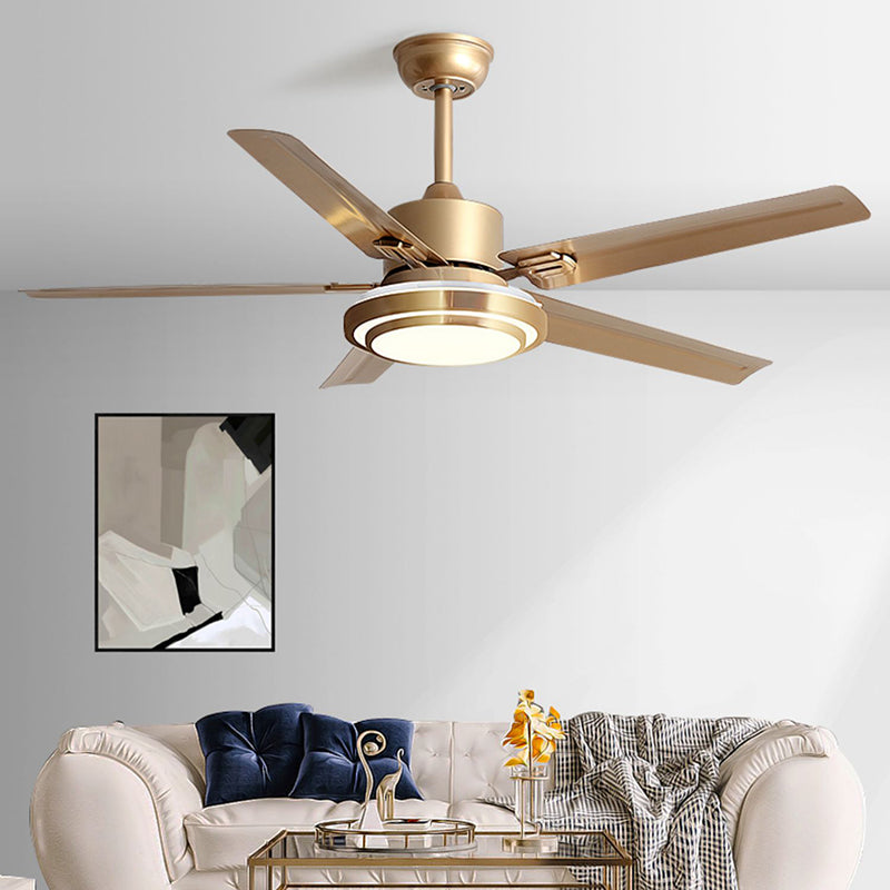 Fan Shape Metal Ceiling Fans Modern Style 1 Light Ceiling Mount Fan Fixture