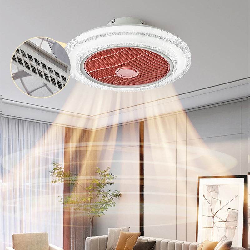 Modern Polished Ceiling Fan Lamp Metallic LED Ceiling Fan Light for Living Room