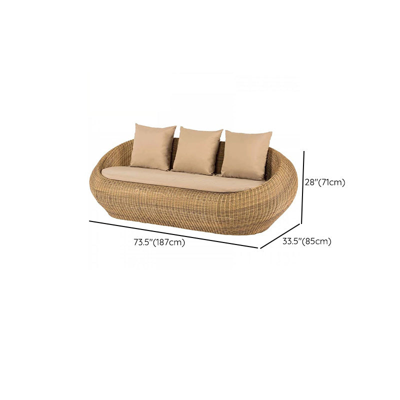 Designer Outdoor Rattan Sofa Tropical Style Simple Leisure Patio Sofa