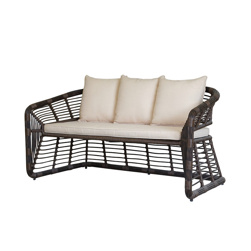 Contemporary Metal Frame Outdoor Loveseat UV Resistant Patio Sofa