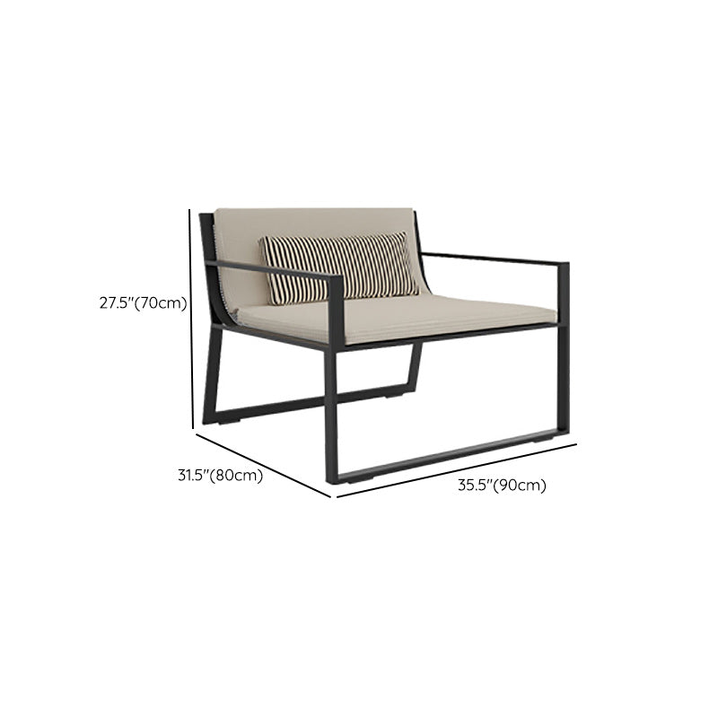 Metal Outdoor Patio Sofa Modern 1 Piece Patio Sofa with Cushions