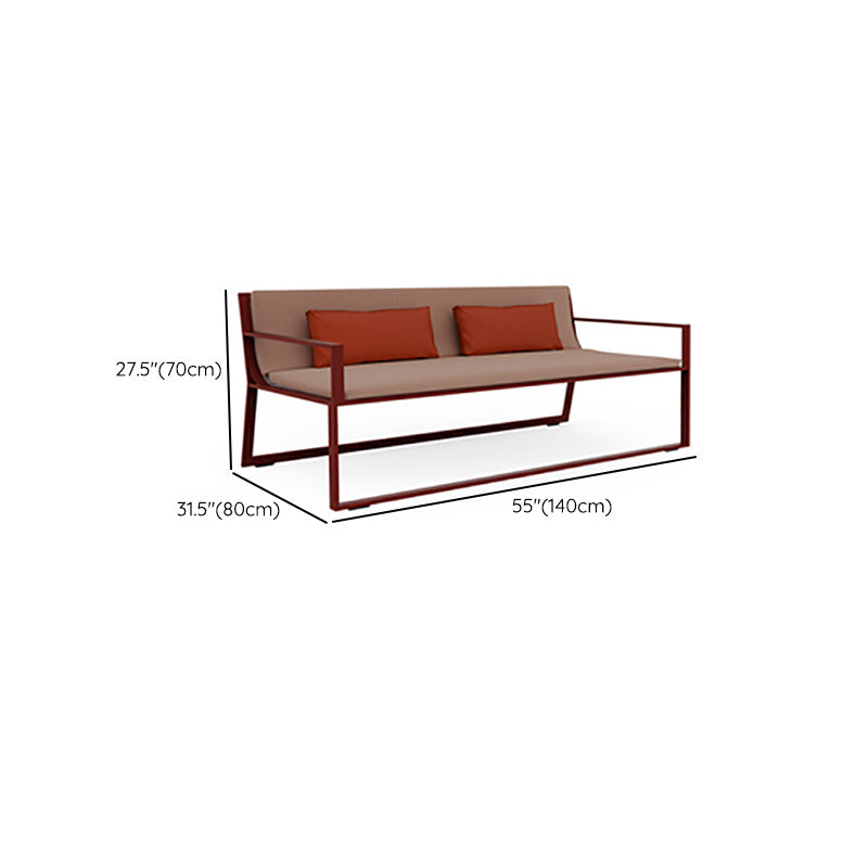 Metal Outdoor Patio Sofa Modern 1 Piece Patio Sofa with Cushions