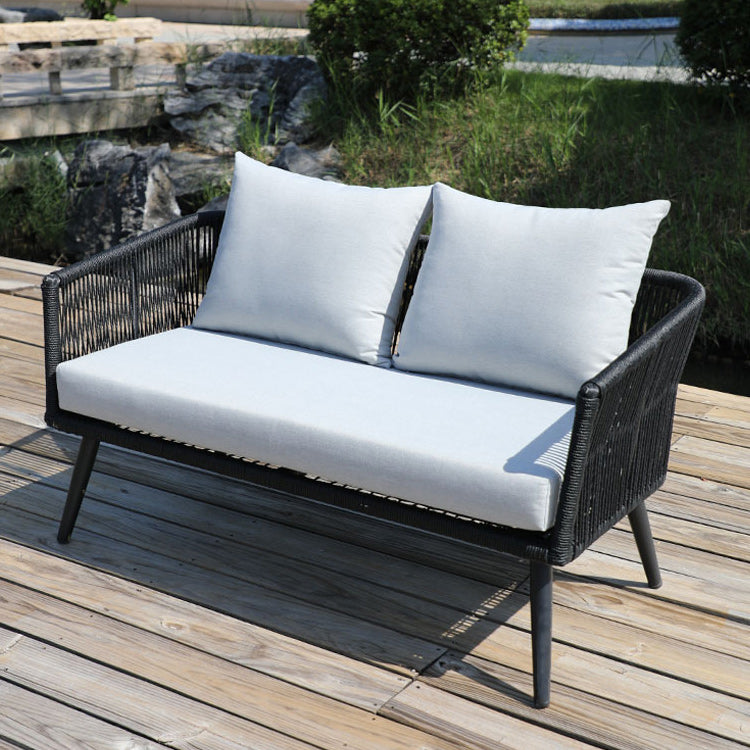 Modern Metal Outdoor Patio Sofa Tropical Patio Sofa Water Resistant