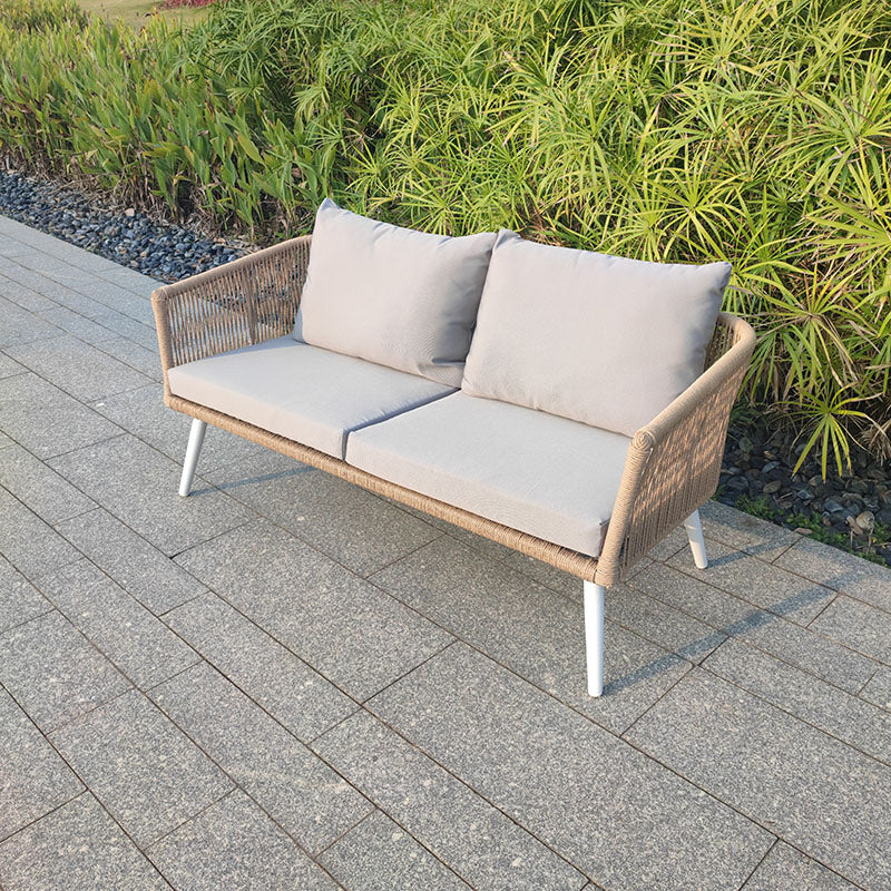 Modern Metal Outdoor Patio Sofa Tropical Patio Sofa Water Resistant