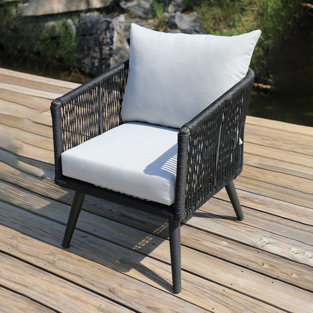 Modern Metal Outdoor Patio Sofa Tropical Patio Sofa Water Resistant