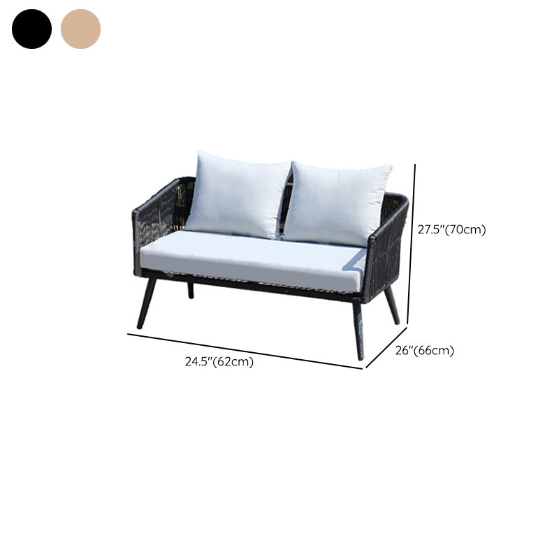 Modern Metal Outdoor Patio Sofa Tropical Patio Sofa Water Resistant