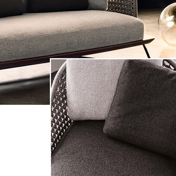 Rattan Outdoor Patio Sofa UV Resistant Tropical Patio Sofa with Cushions
