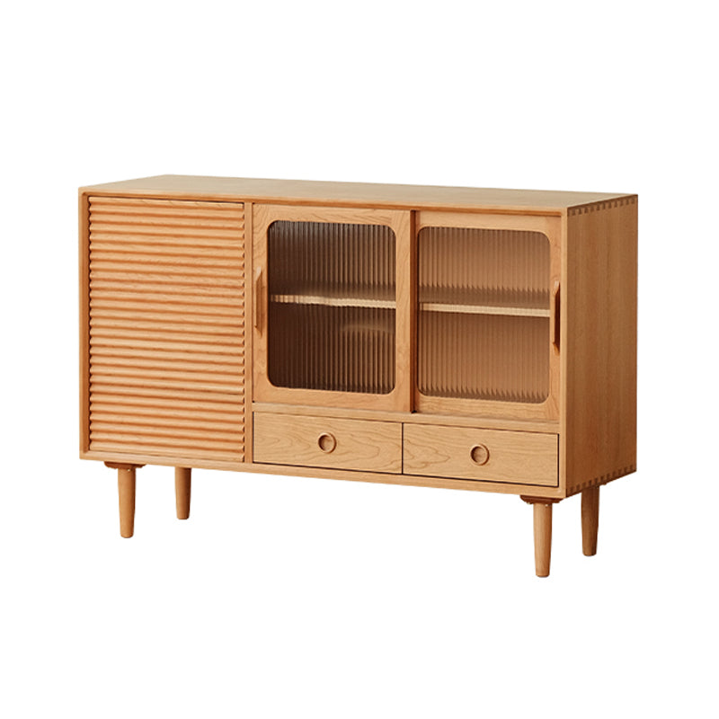 Contemporary Sideboard Table Cherry Sideboard Cabinet with Doors for Kitchen