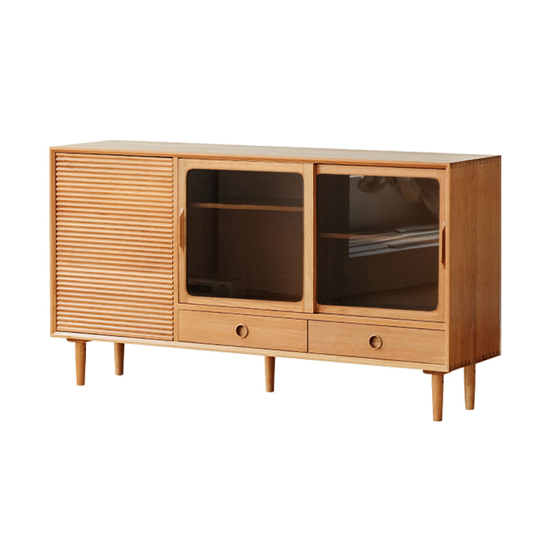 Contemporary Sideboard Table Cherry Sideboard Cabinet with Doors for Kitchen