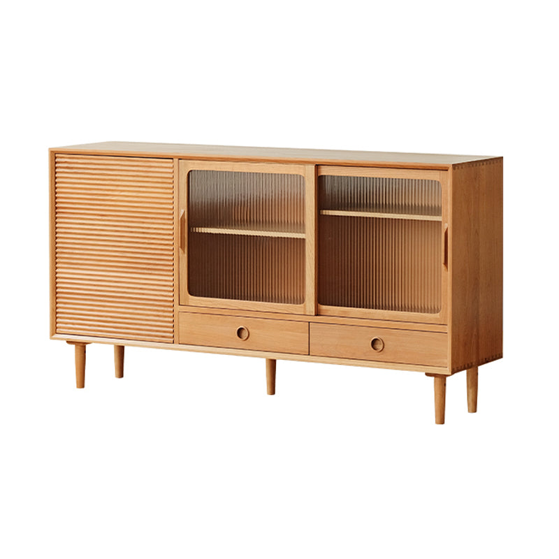 Contemporary Sideboard Table Cherry Sideboard Cabinet with Doors for Kitchen