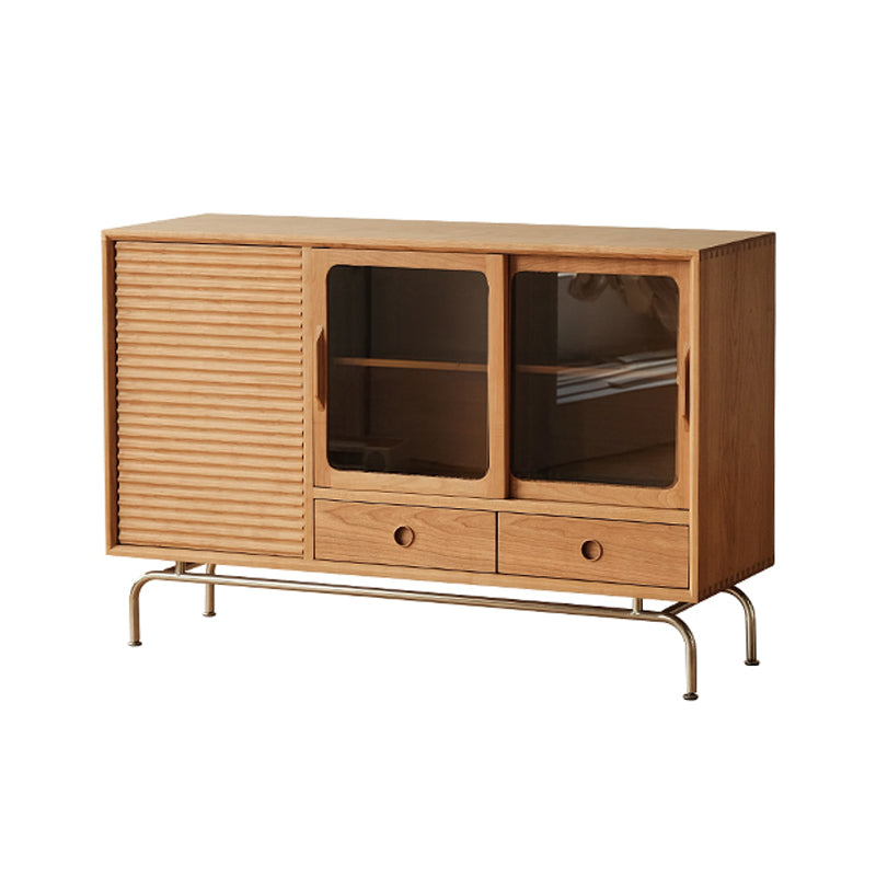 Contemporary Sideboard Table Cherry Sideboard Cabinet with Doors for Kitchen