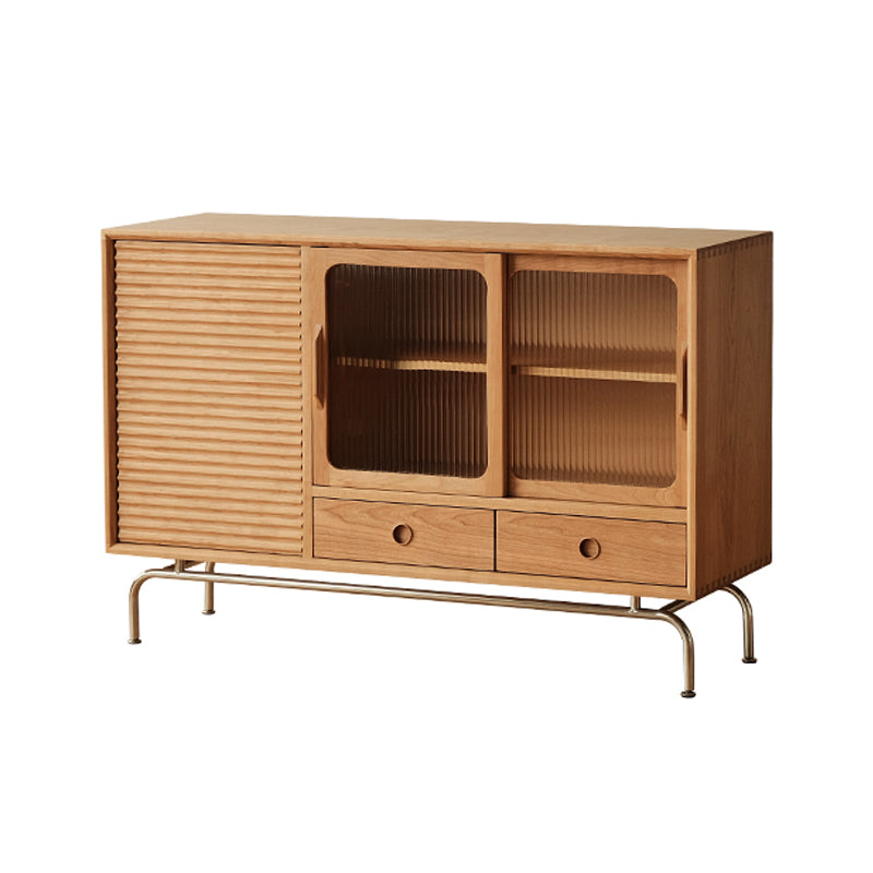 Contemporary Sideboard Table Cherry Sideboard Cabinet with Doors for Kitchen