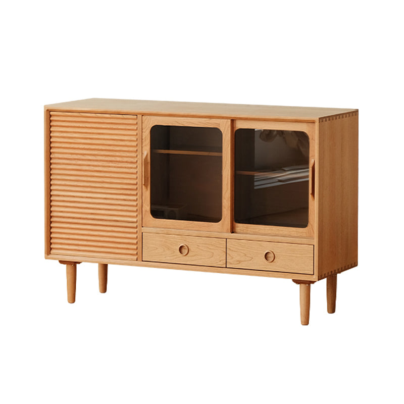 Contemporary Sideboard Table Cherry Sideboard Cabinet with Doors for Kitchen