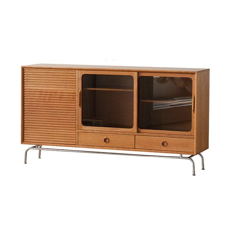 Contemporary Sideboard Table Cherry Sideboard Cabinet with Doors for Kitchen