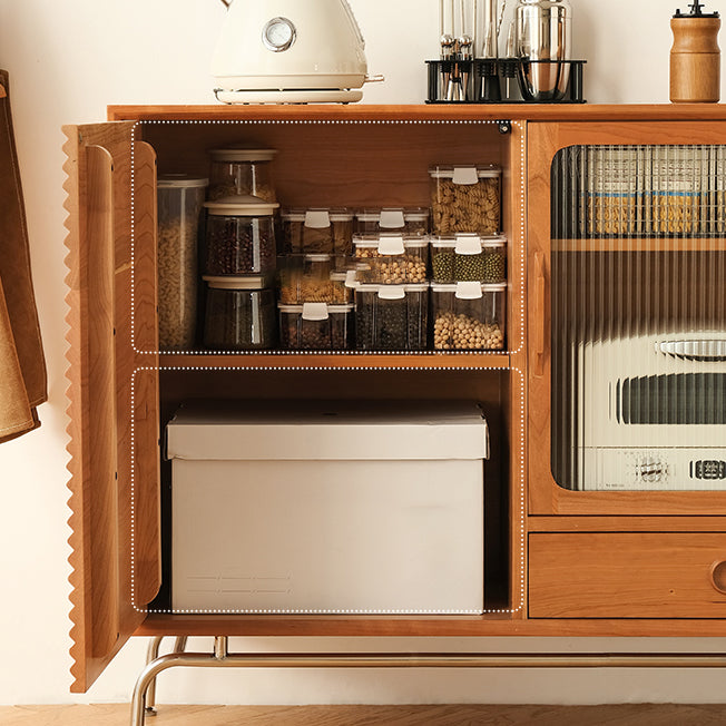 Contemporary Sideboard Table Cherry Sideboard Cabinet with Doors for Kitchen