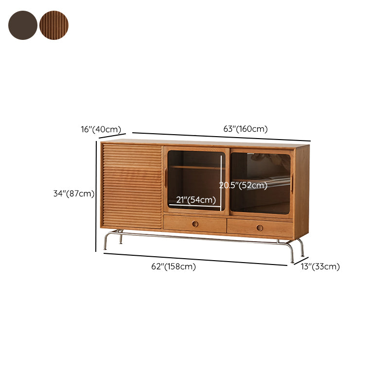 Contemporary Sideboard Table Cherry Sideboard Cabinet with Doors for Kitchen