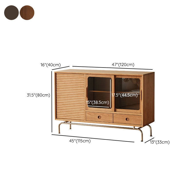 Contemporary Sideboard Table Cherry Sideboard Cabinet with Doors for Kitchen