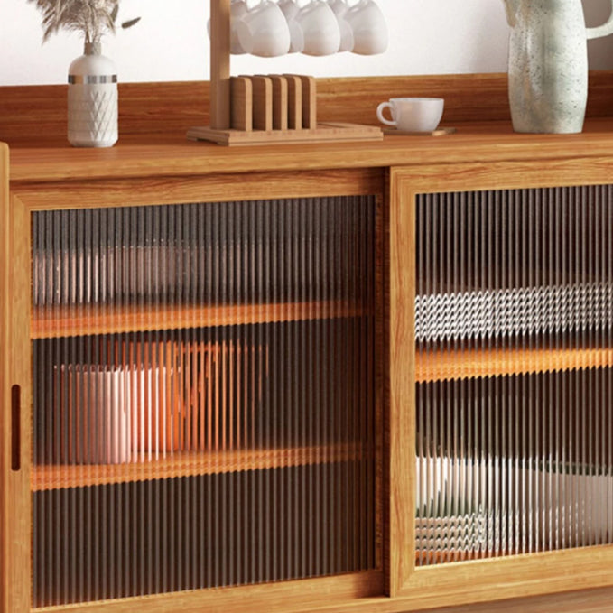 Modern Buffet Table Pine Sideboard Table with Doors for Kitchen