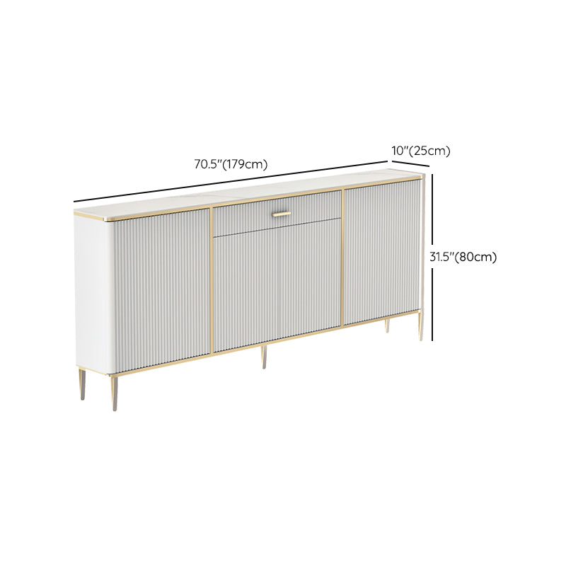 Glam Sideboard Table Stone Sideboard Cabinet with Doors for Kitchen