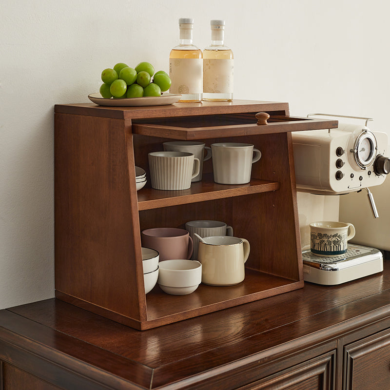 Contemporary Sideboard Cabinet Rubberwood Sideboard with Doors for Kitchen