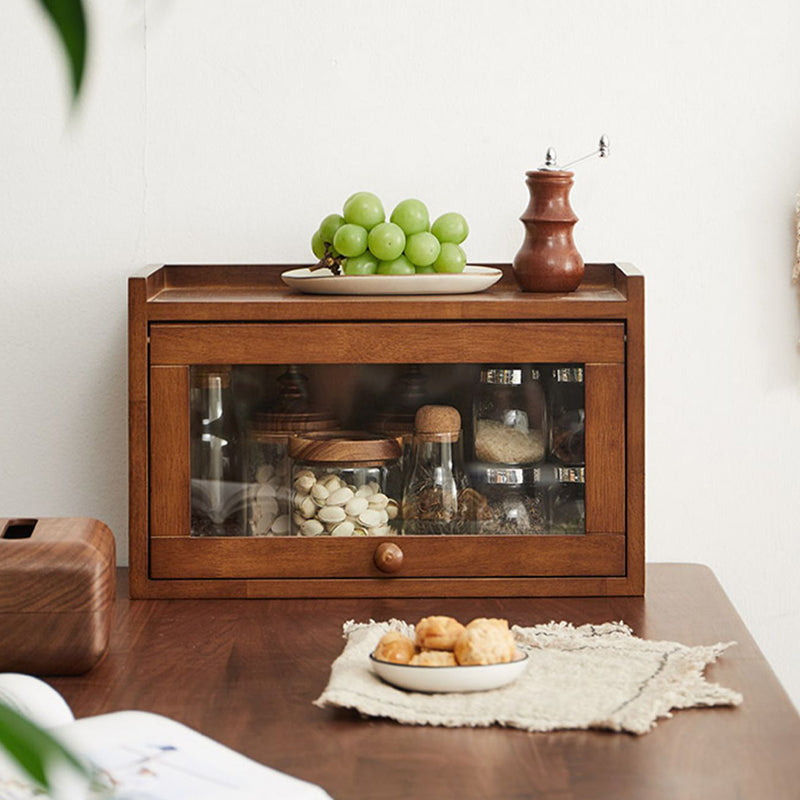 Contemporary Sideboard Cabinet Rubberwood Sideboard with Doors for Kitchen