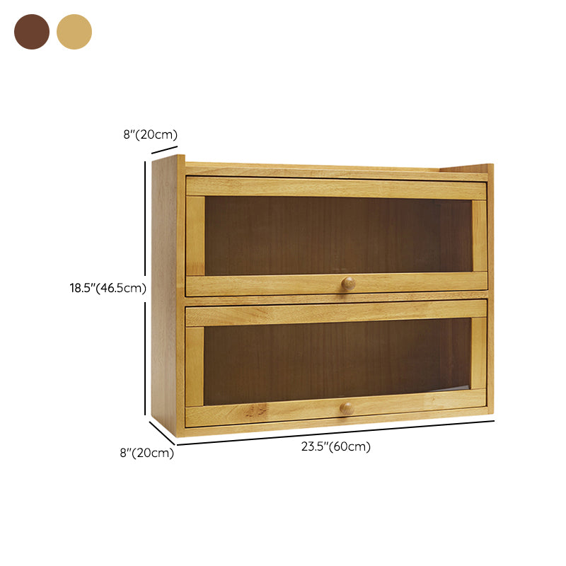 Contemporary Sideboard Cabinet Rubberwood Sideboard with Doors for Kitchen