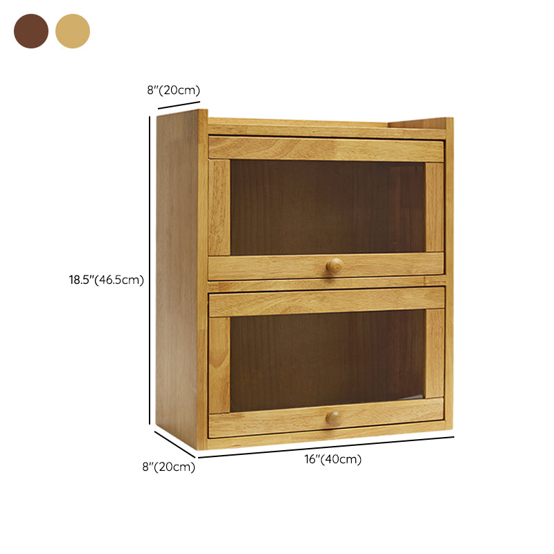 Contemporary Sideboard Cabinet Rubberwood Sideboard with Doors for Kitchen