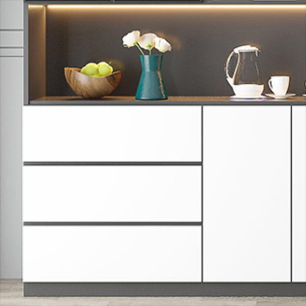 Modern Sideboard Cabinet Faux Wood Sideboard with Doors for Kitchen