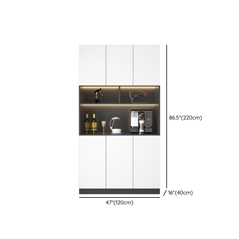 Modern Sideboard Cabinet Faux Wood Sideboard with Doors for Kitchen