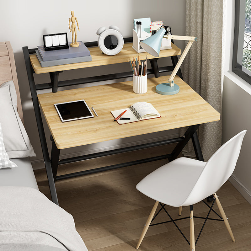 Modern Folding Dormitory Writing Desk Rectangular Trestle Base Office Desk