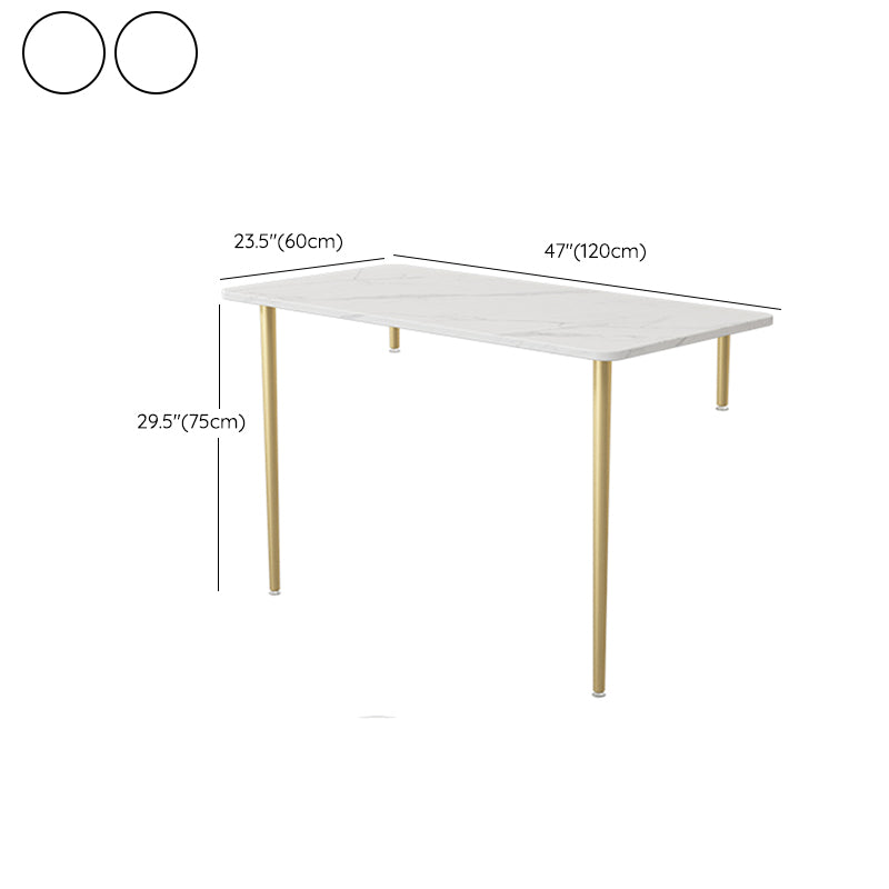 Contemporary Style Stone Office Desk Rectangular Shape Task Desk with 4 Legs