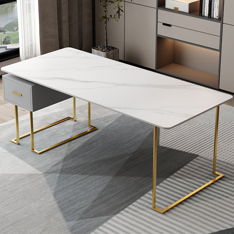 Rectangle Sintered Stone Top Office Desk Modern Style Writing Desk