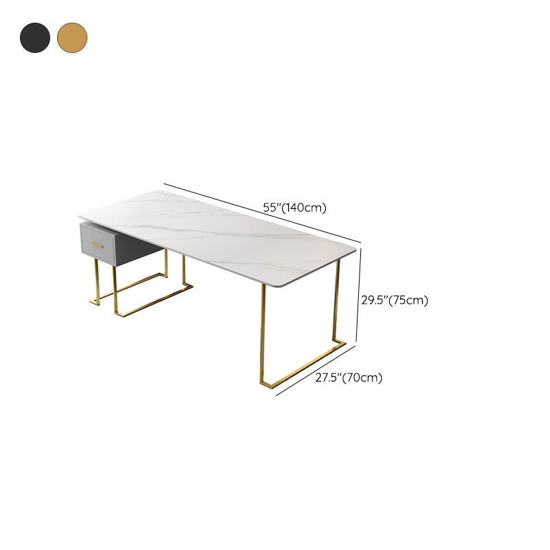 Rectangle Sintered Stone Top Office Desk Modern Style Writing Desk