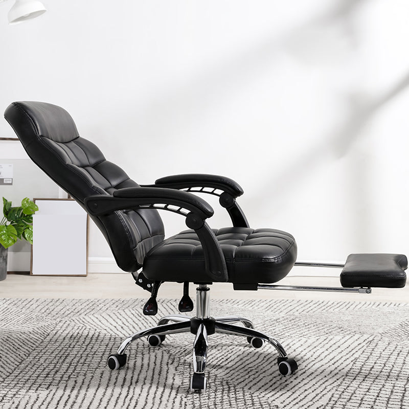 Padded Arms Office Chair Leather Tilt Mechanism No Distressing Ergonomic Desk Chair