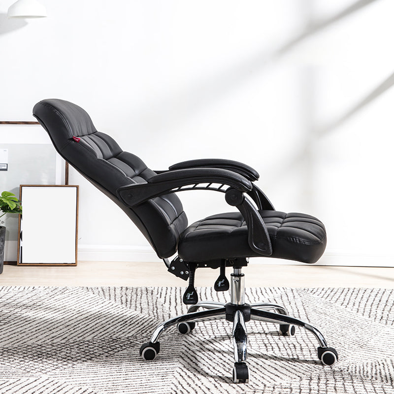 Padded Arms Office Chair Leather Tilt Mechanism No Distressing Ergonomic Desk Chair