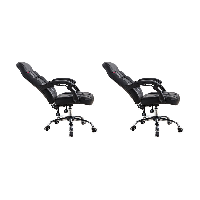 Padded Arms Office Chair Leather Tilt Mechanism No Distressing Ergonomic Desk Chair