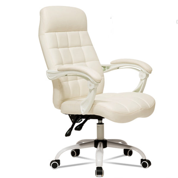 Padded Arms Office Chair Leather Tilt Mechanism No Distressing Ergonomic Desk Chair