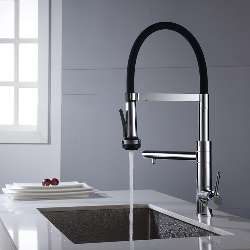 Modern Pull Down Switch Kitchen Faucet High Arch Profile Faucet