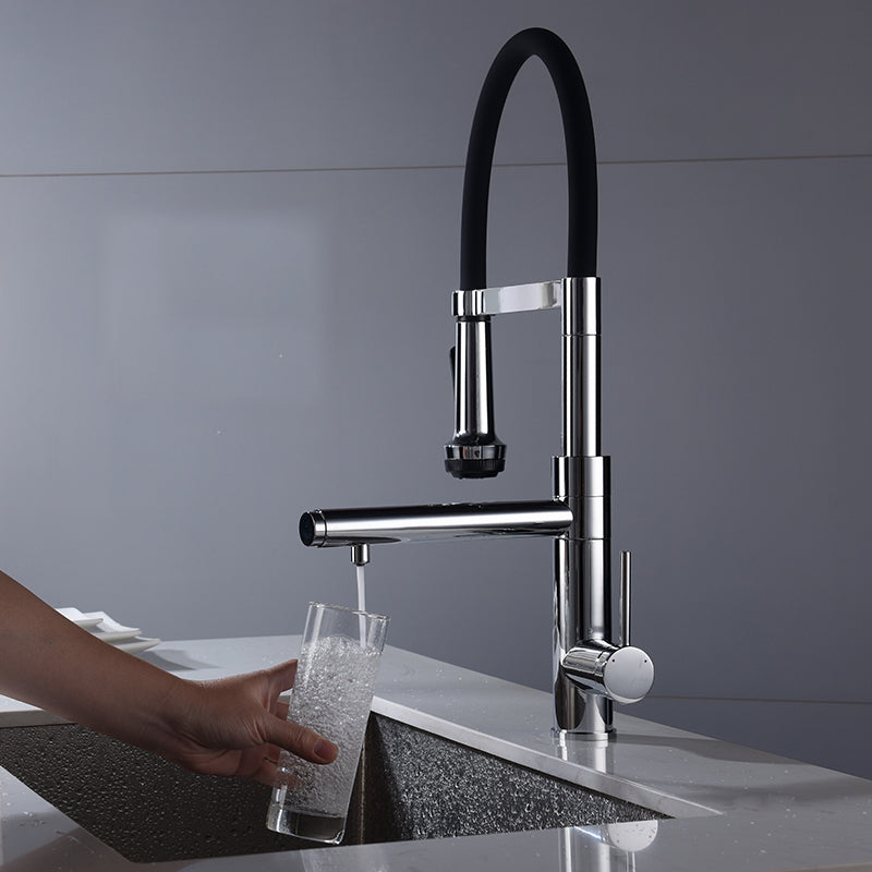 Modern Pull Down Switch Kitchen Faucet High Arch Profile Faucet