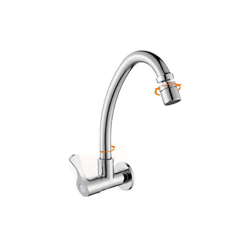 Contemporary Single Handle Kitchen Faucet 1-Hold Bar Faucet with No Sensor