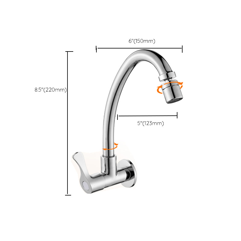 Contemporary Single Handle Kitchen Faucet 1-Hold Bar Faucet with No Sensor