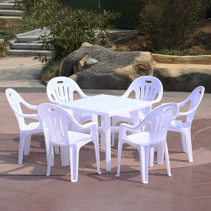 Modern Waterproof Geometric Courtyard Table Plastic Outdoor Table