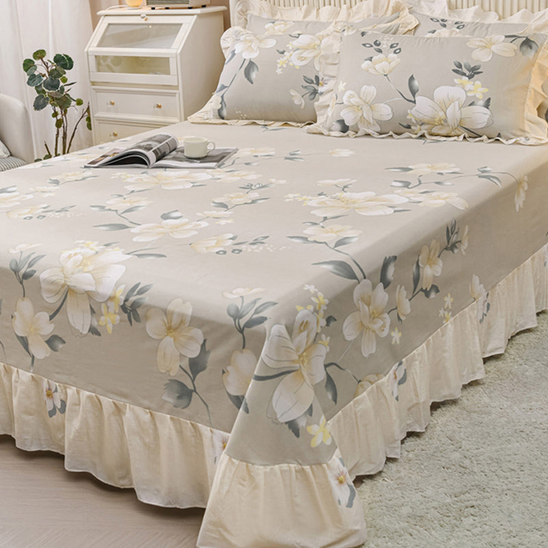 Sheets Cotton Floral Printed Ultra Soft Wrinkle Resistant Breathable Bed Sheet Set