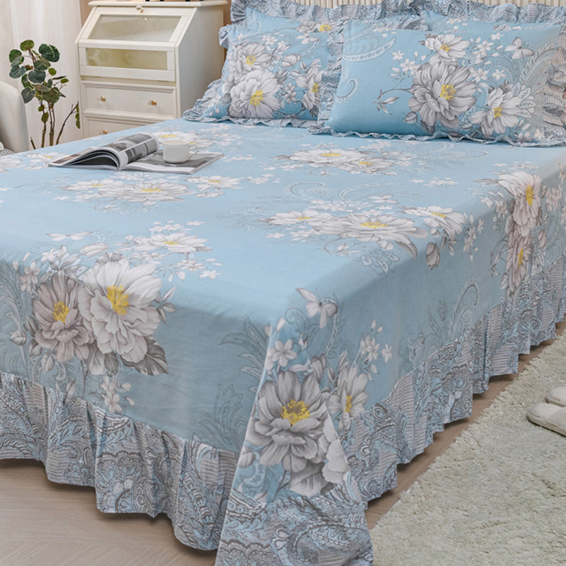 Sheets Cotton Floral Printed Ultra Soft Wrinkle Resistant Breathable Bed Sheet Set