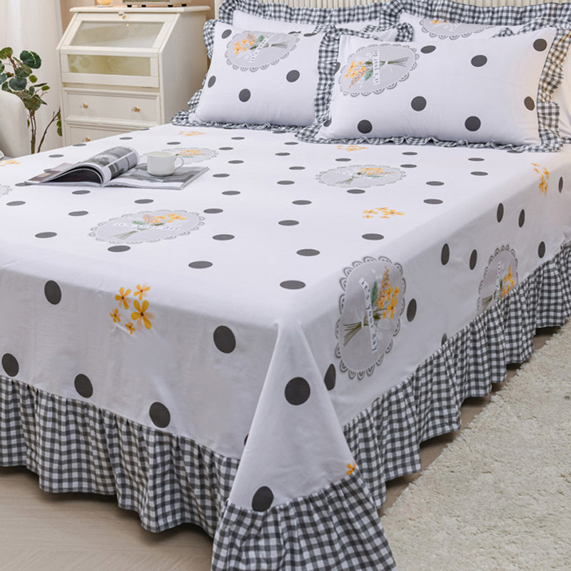 Sheets Cotton Floral Printed Ultra Soft Wrinkle Resistant Breathable Bed Sheet Set