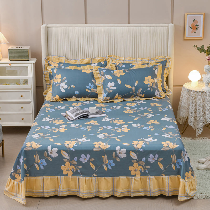 Sheets Cotton Floral Printed Ultra Soft Wrinkle Resistant Breathable Bed Sheet Set