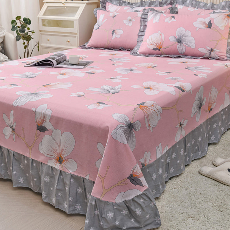 Sheets Cotton Floral Printed Ultra Soft Wrinkle Resistant Breathable Bed Sheet Set