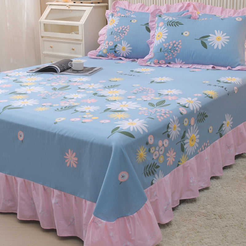 Sheets Cotton Floral Printed Ultra Soft Wrinkle Resistant Breathable Bed Sheet Set