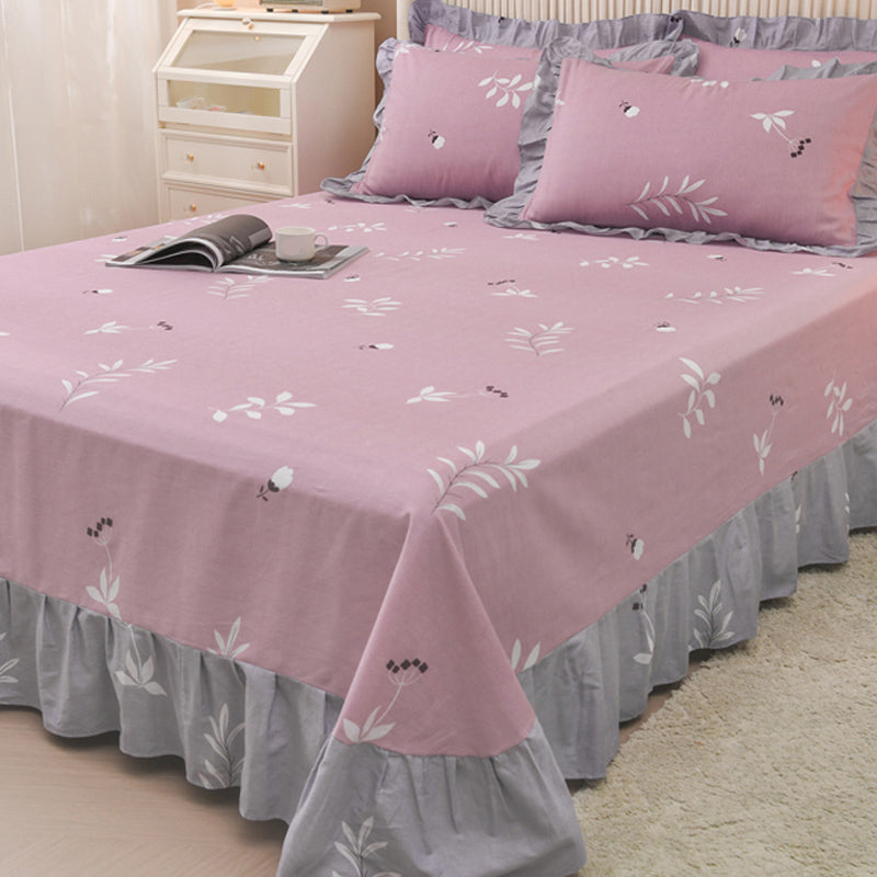 Sheets Cotton Floral Printed Ultra Soft Wrinkle Resistant Breathable Bed Sheet Set